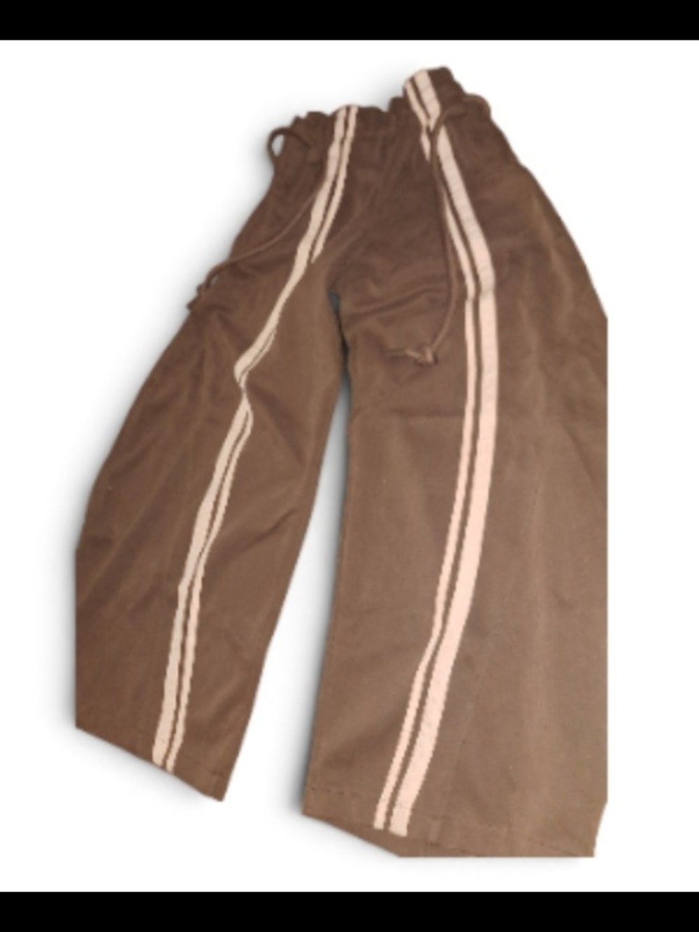 Aelfric Eden Brown Track Pants with Cream Side Stripes